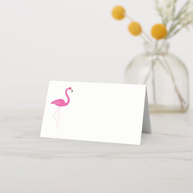 Cartes de Flamant rose pliées roses (Devant)