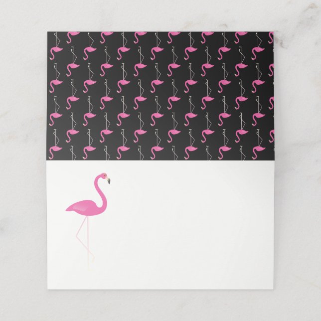 Cartes de Flamant rose pliées tendance (Extérieur déplié)