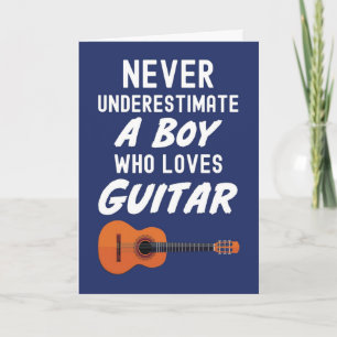 Cartes de guitariste bleu marine mignonnes pour bé