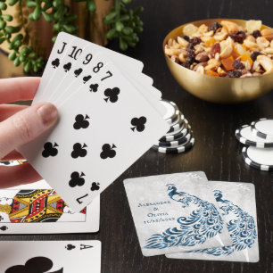Cartes de jeu Blue Peacock Leaf Vine