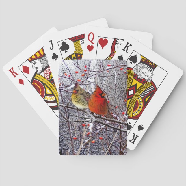 Cartes de jeu cardinales de forêt (dos)