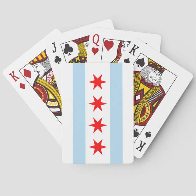 Cartes de jeu Chicago Flag Bicycle® (dos)