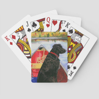 Cartes de jeu classiques avec chien en pirogue