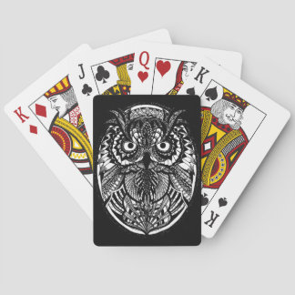 Cartes de jeu classiques embrouillées de hibou