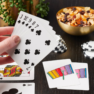 Cartes de jeu colorées aux instruments de Xylophon