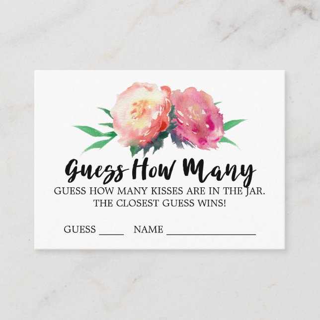 Cartes de jeu Combien de bisous pour la fleur rust (Devant)