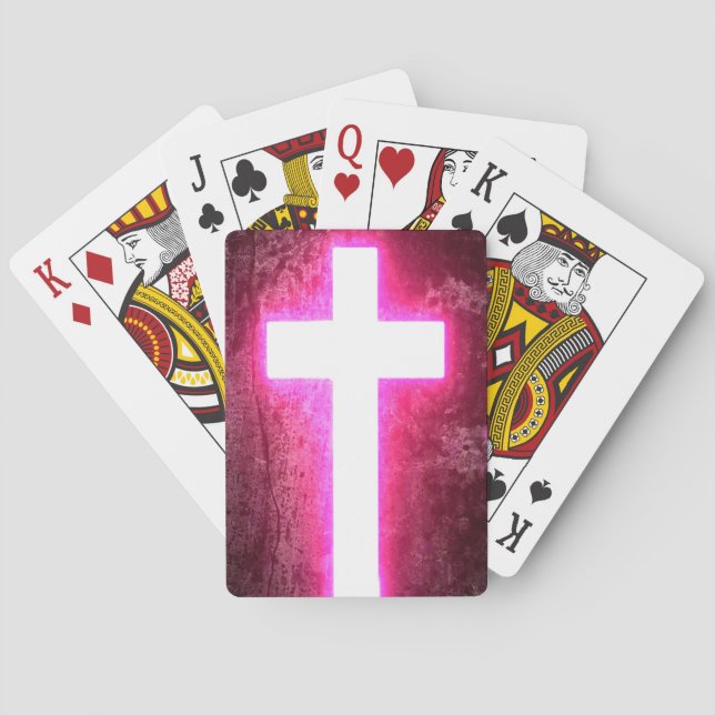 Cartes de jeu croisées roses brillantes (dos)
