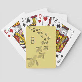 Cartes de jeu d'abeille de monogramme