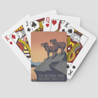 Cartes de jeu d'affiche de voyage de National Park