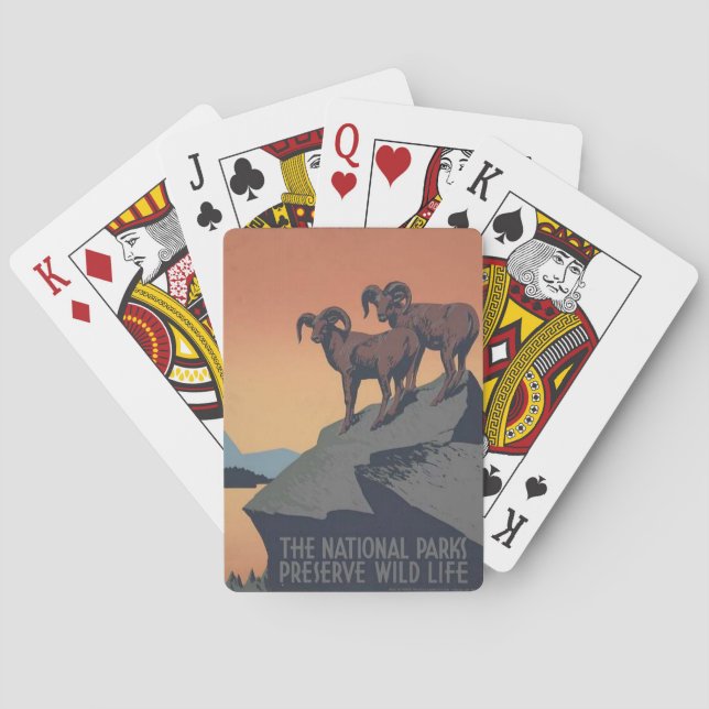 Cartes de jeu d'affiche de voyage de National Park (dos)