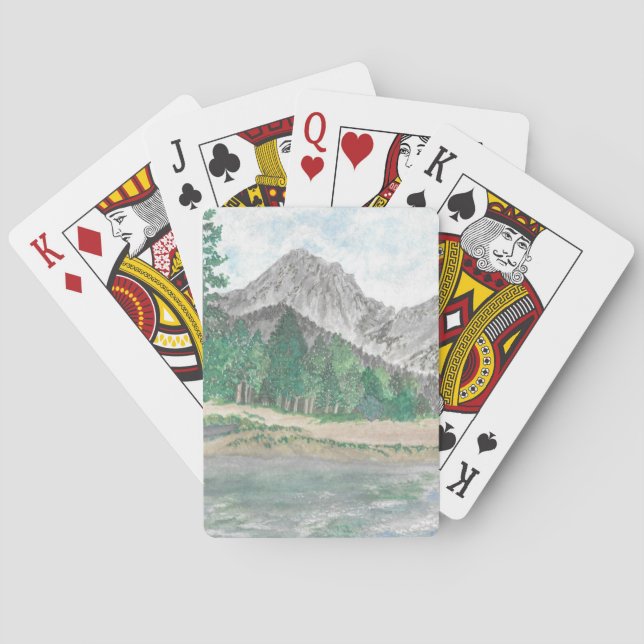 Cartes de jeu d'aquarelle de montagne (dos)