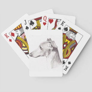 Cartes de jeu d'art de chien de lévrier italien