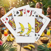 Cartes de jeu de bananes de danse