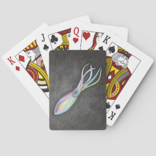 Cartes de jeu de calmar arc-en-ciel