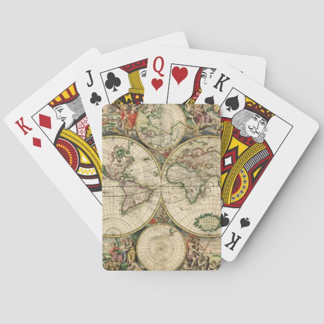 Cartes de jeu de cartes World Map, faces d'index s (dos)