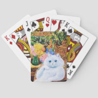 Cartes de jeu de chat de Louis Wain, chat blanc