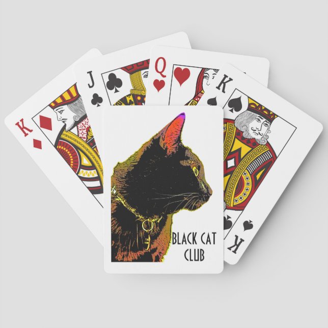 Cartes de jeu de chat noir (dos)