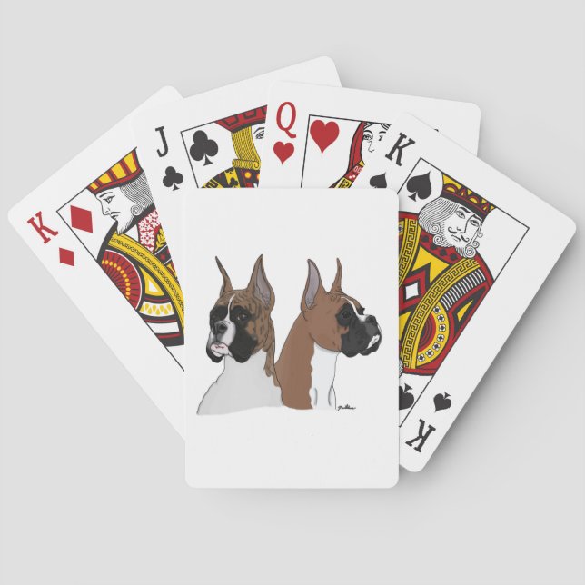 Cartes de jeu de chien de boxeur (dos)