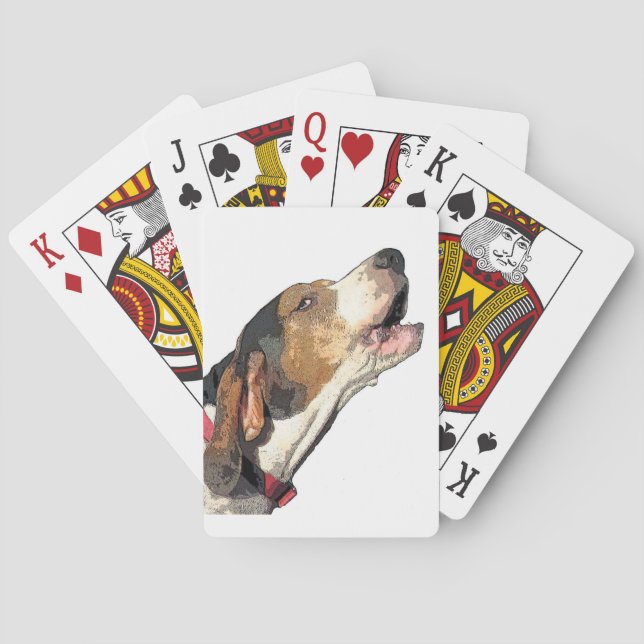 Cartes de jeu de Coonhound de marcheur de Treeing (dos)