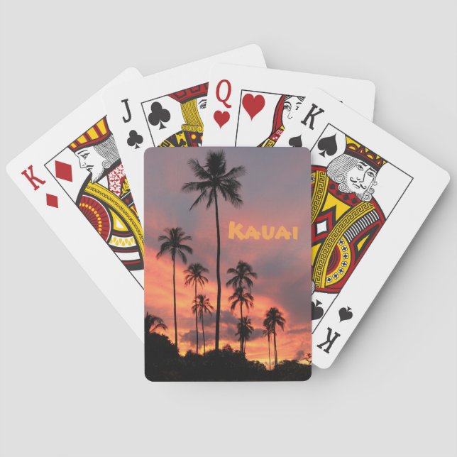 Cartes de jeu de coucher du soleil de Kauai (dos)