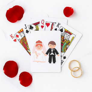 Cartes de jeu de couple nuptiale