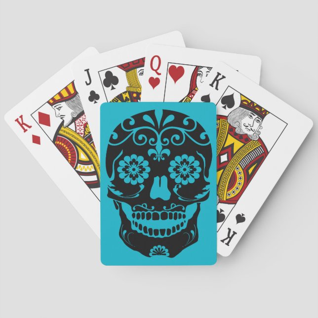 Cartes de jeu de crâne de sucre (dos)