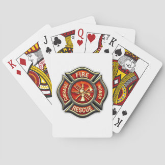 Cartes de jeu de croix maltaise de pompier