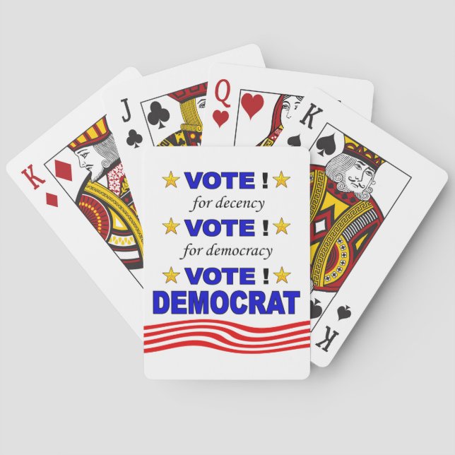 Cartes de jeu de Démocrate de vote (dos)