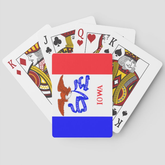 Cartes de jeu de drapeau d'état de l'Iowa (dos)