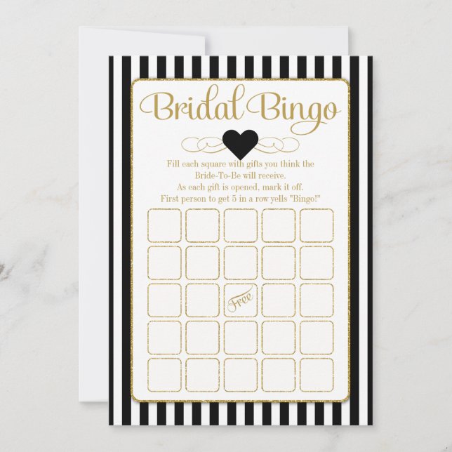 Cartes de jeu de Fête des mariées Black Bingo (Devant)