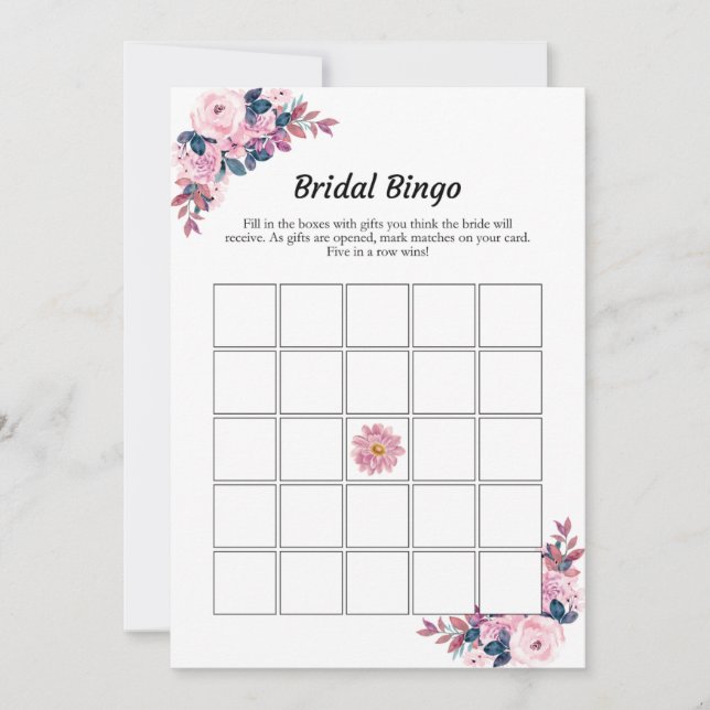 Cartes de jeu de Fête des mariées de bingo rose Fl (Devant)