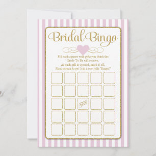 Cartes de jeu de Fête des mariées en or rose Bingo