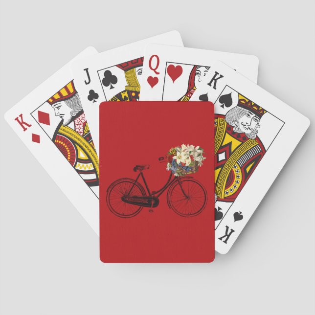Cartes de jeu de fleur de bicyclette de vélo (dos)