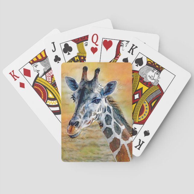 Cartes de Jeu de Giraffe Douce et Jolie (dos)