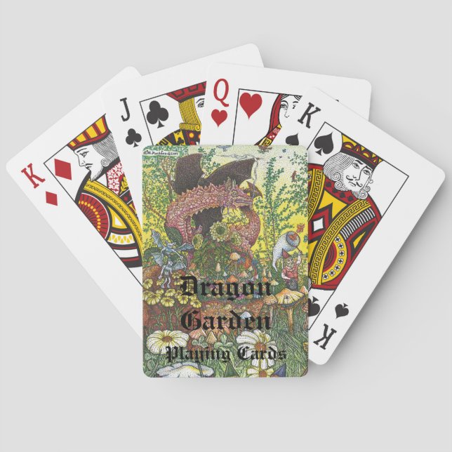 Cartes de jeu de jardin de dragon (dos)