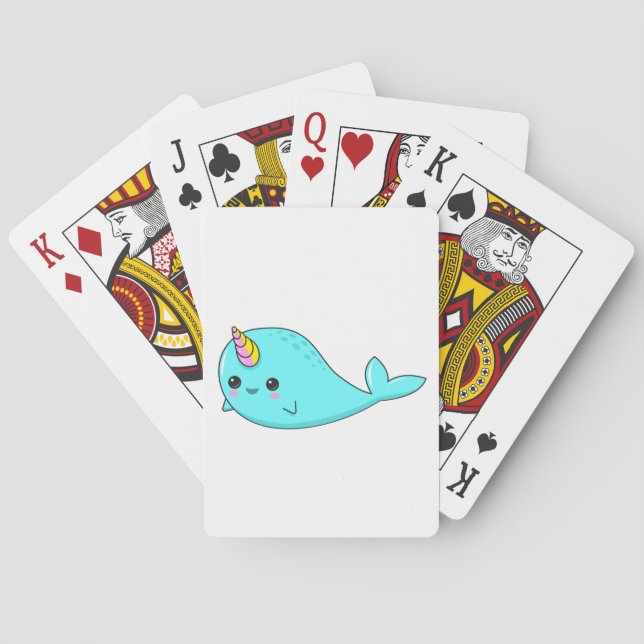 Cartes de jeu de Kawaii Narwhal (dos)