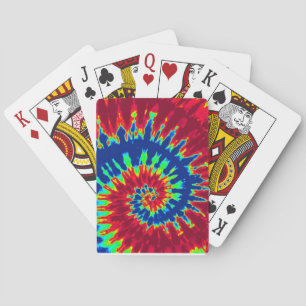Cartes de jeu de la teinture de tourbillon rouge e