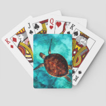Cartes de jeu de la tortue de mer