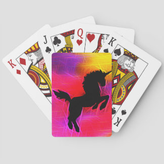 Cartes de jeu de licorne de ciel d'allégement