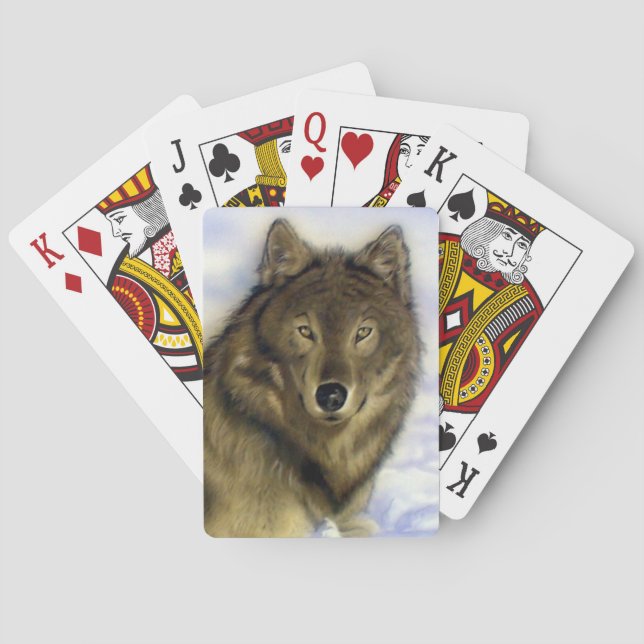 Cartes de jeu de loup d'hiver (dos)