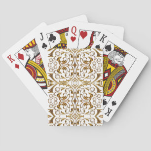 Cartes de jeu de luxe blanc et or
