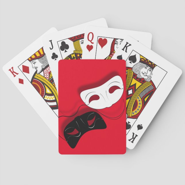 Cartes de jeu de masques de théâtre (dos)