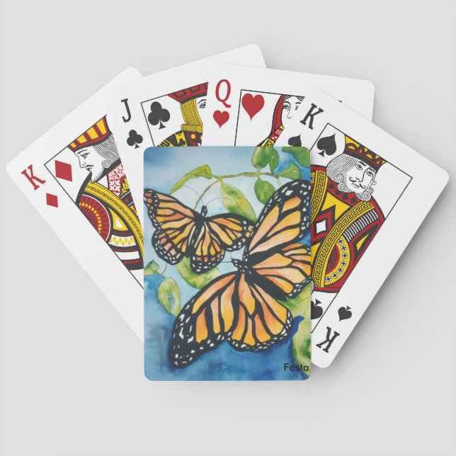 Cartes de jeu de papillons de monarque (dos)