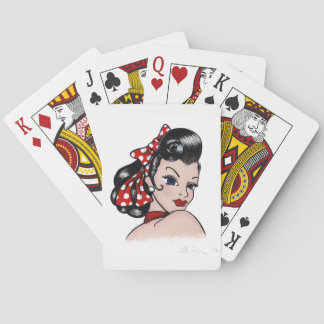 Cartes de jeu de pin-up de fille de rétro tatouage