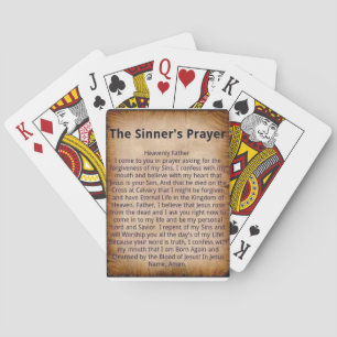 Cartes de jeu de prières de Sinner