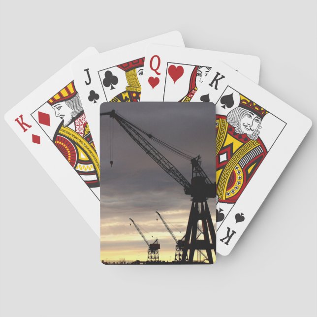 Cartes de jeu de siluhette de grue (dos)