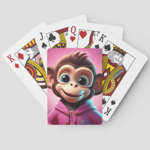 Cartes de jeu de singe de dessin
