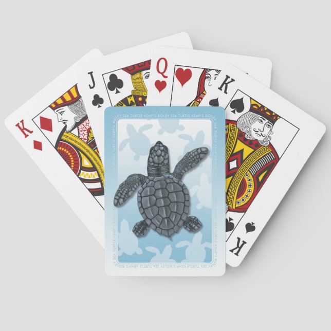 Cartes de jeu de tortue de mer de Ridley de Kemp (dos)