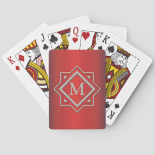 Cartes de jeu décorées d'un monogramme