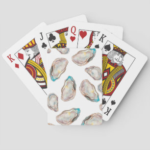 Cartes de jeu d'huîtres illustrées